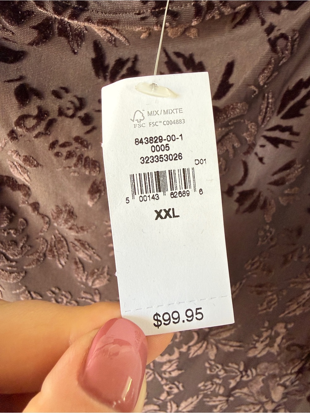 NWT Gap Velvet Floral Maxi Dress Long Sleeve XXL - Picture 4 of 7
